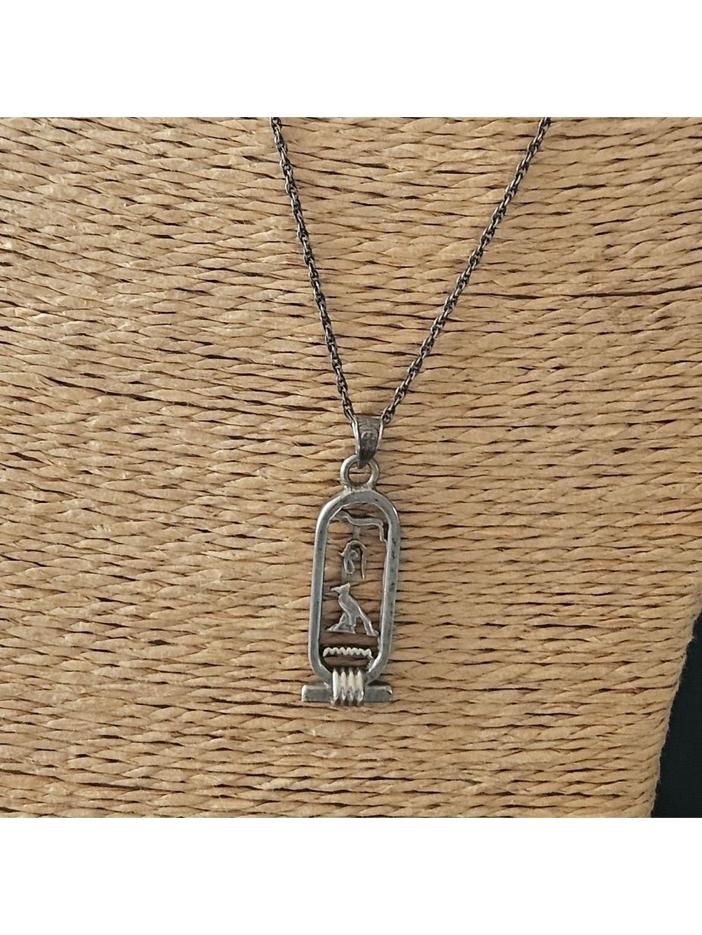 Vintage Egyptian Cartouche Pendant Necklace Unisex